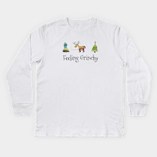 Feeling Grinchy Kids Long Sleeve T-Shirt